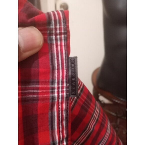 NWT Sean John Shirt Mens 3XB Red Plaid Short Sleeve Button Up Rap NEW - Picture 5 of 13
